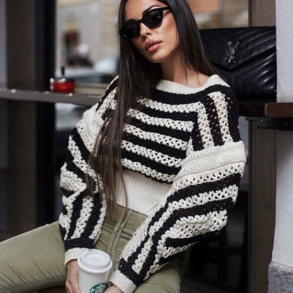 Zara Limited Edition Striped Sweater New - Picture 1 of 6